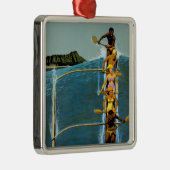 エアラインの統一されたハワイへの旅行ポスター メタルオーナメント (右)