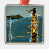 エアラインの統一されたハワイへの旅行ポスター メタルオーナメント (正面)