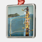 エアラインの統一されたハワイへの旅行ポスター メタルオーナメント (左)