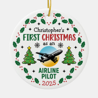 エアラインパイロット初のクリスマスパーソナライズ セラミックオーナメント