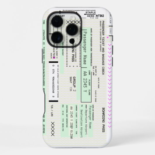 エアラインボーディングパス Ver2 をカスタマイズ iPhoneケース (裏面)