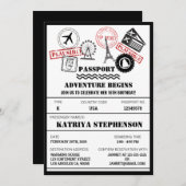 エアライン搭乗券誕生日アドベンチャー開始 招待状 (正面/裏面)