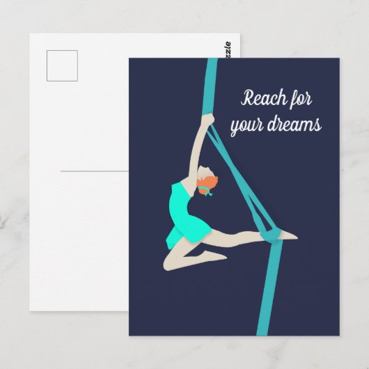 エアリアルシルク – 青 ポストカード (正面/裏面)