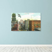 エアリアルビューオブメイン通り キャンバスプリント (インサイチュ (ウッドフロア))