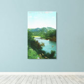 エアリアルビューオブリバーロシアのアットキャンプバラ キャンバスプリント (インサイチュ (ウッドフロア))