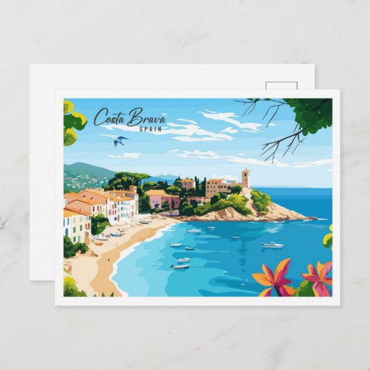 エアリアルビューコスタブラバスペイントラベル ポストカード (正面/裏面)