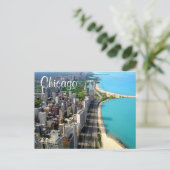 エアリアルビューシカゴイリノイ旅行証明書 ポストカード (スタンド正面)