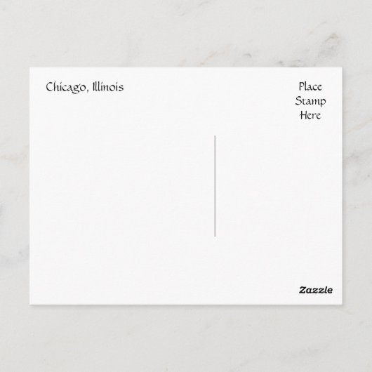 エアリアルビューシカゴイリノイ旅行証明書 ポストカード (裏面)