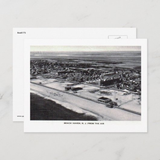 エアリアルビュービーチヘブンNJヴィンテージ ポストカード (正面/裏面)