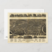 エアリアルビューフォートワースタラントカウンティテキサス州(1886) ポストカード (正面/裏面)