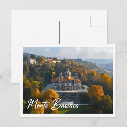 エアリアルビューモンテバシリカフィレンツイタリアトラベル ポストカード (正面/裏面)