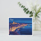 エアリアルビューリミニイタリアイラストレーショントラベル ポストカード (スタンド正面)