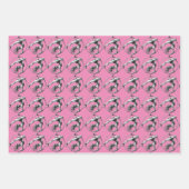 エアリアルフープライラピンクブラックグレー ラッピングペーパーシート (正面)