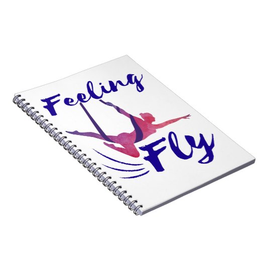 エアリアルヨガかわいい女性シルク感じズフライ ノートブック (右側)