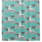 エアリエルマーメイドパーティーブルーバスシャワーカーテン シャワーカーテン (正面)