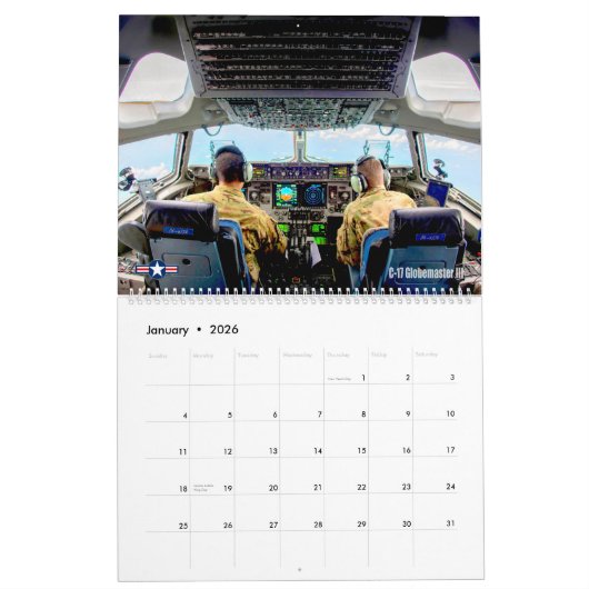 エアリフター – 米国軍隊ワイドボディ航空 カレンダー (1月 2026)