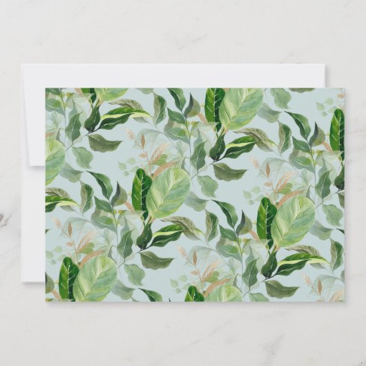 エアリライトブルー |熱帯夏の任意の年齢誕生日 招待状 (裏面)