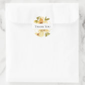 エアリーなイエローの水彩フラワーの感謝を込めて ラウンドシール (バッグ)