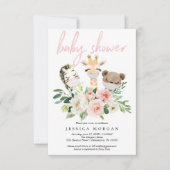 エアリーなブラッシュアニマルズ ベイビーシャワー招待状 招待状 (正面)