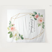 エアリーなブラッシュ ブライダルシャワー バックドロップ フォトブース タペストリー (正面(横))