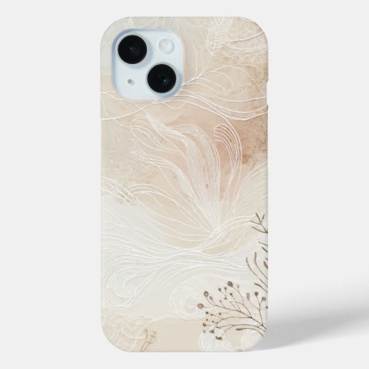 エアリーなボヘミアン風ボタニカルフラワーストラーアートデザイン Case-Mate iPhoneケース (裏面)