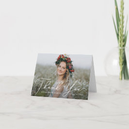 エアリーエレガンス編集可能なカラー卒業ありがとう サンキューカード