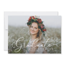 エアリーエレガンス編集可能カラー卒業招待状