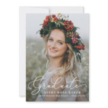 エアリーエレガンス編集可能カラー卒業招待状