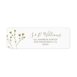 エアリーエレガントシンプルワイルドフラワー差出人住所 ラベル