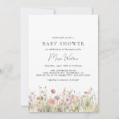 エアリーガーデン |ソフトピンク春ガールベビーシャワー 招待状 (正面)