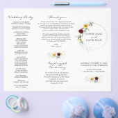 エアリーグリーンフラワーズバーガンディ秋の結婚式 チラシ (シングル)