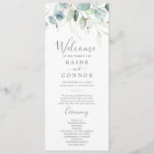 エアリーグリーンリーと金ゴールドリーフ結婚式 プログラム (正面)