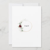 エアリーグリーンリーバーガンディフローラ結婚金ゴールド 招待状 (裏面)