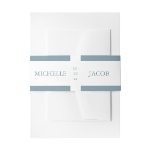 エアリーパステル石板ブルー  の結婚ベリーバンド 招待状ベリーバンド