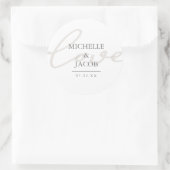 エアリーパステル |モノグラム結婚ラブステッカー ラウンドシール (バッグ)