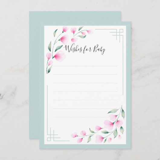 エアリーピンクグリーンミントウォーター色ウィッシュアドバイスカード アドバイスカード (正面/裏面)