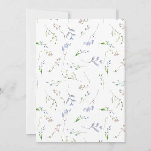 エアリーフランスのリージェンシーライトブルーフローラズ結婚ズ 招待状 (裏面)