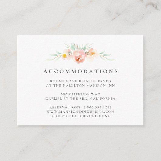 エアリーフローラ結婚ズホテルアコモデーションカード エンクロージャーカード (正面)