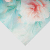 エアリーブルーの花の水彩ティシューペーパー 薄葉紙 (詳細)