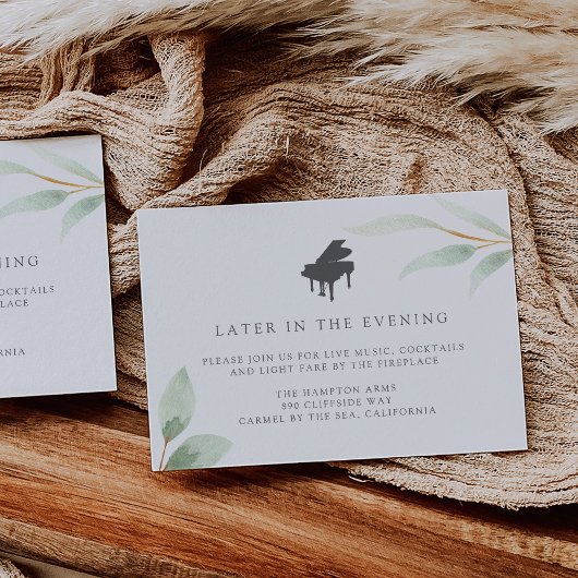 エアリーボタニカルピアノライブ音楽披露宴カード エンクロージャーカード