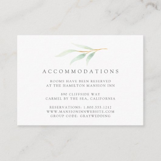 エアリーボタニッ結婚クスホテルアコモデーションカード エンクロージャーカード (正面)