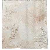 エアリーボヘミアンフローラストリングアートデザイン シャワーカーテン (正面)