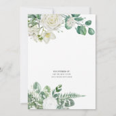 エアリーユーカリプトゥスグリーンリーボホ素朴ブライダルシャワー 招待状 (裏面)