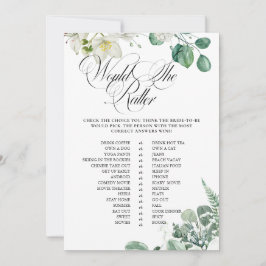 エアリーユーカリプトゥスグリーンリーボホ素朴ブライダルシャワー 招待状