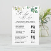 エアリーユーカリプトゥスグリーンリーボホ素朴ブライダルシャワー 招待状 (スタンド正面)