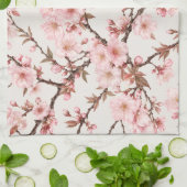 エアリー桜の植物画 キッチンタオル (折り畳み)