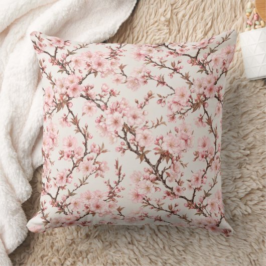 エアリー桜の植物画 クッション (ブランケット)