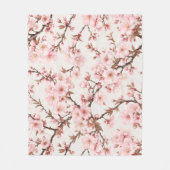 エアリー桜の植物画 フリースブランケット (正面)