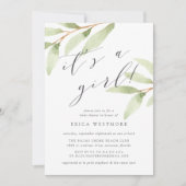 エアリー植物性ベビーシャワー招待状 招待状 (正面)
