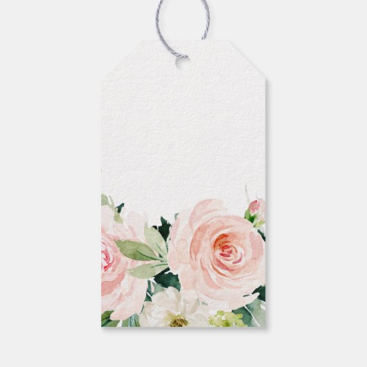 エアリー赤面フローラブライダルシャワーメッセージカード ギフトタグ (裏面)